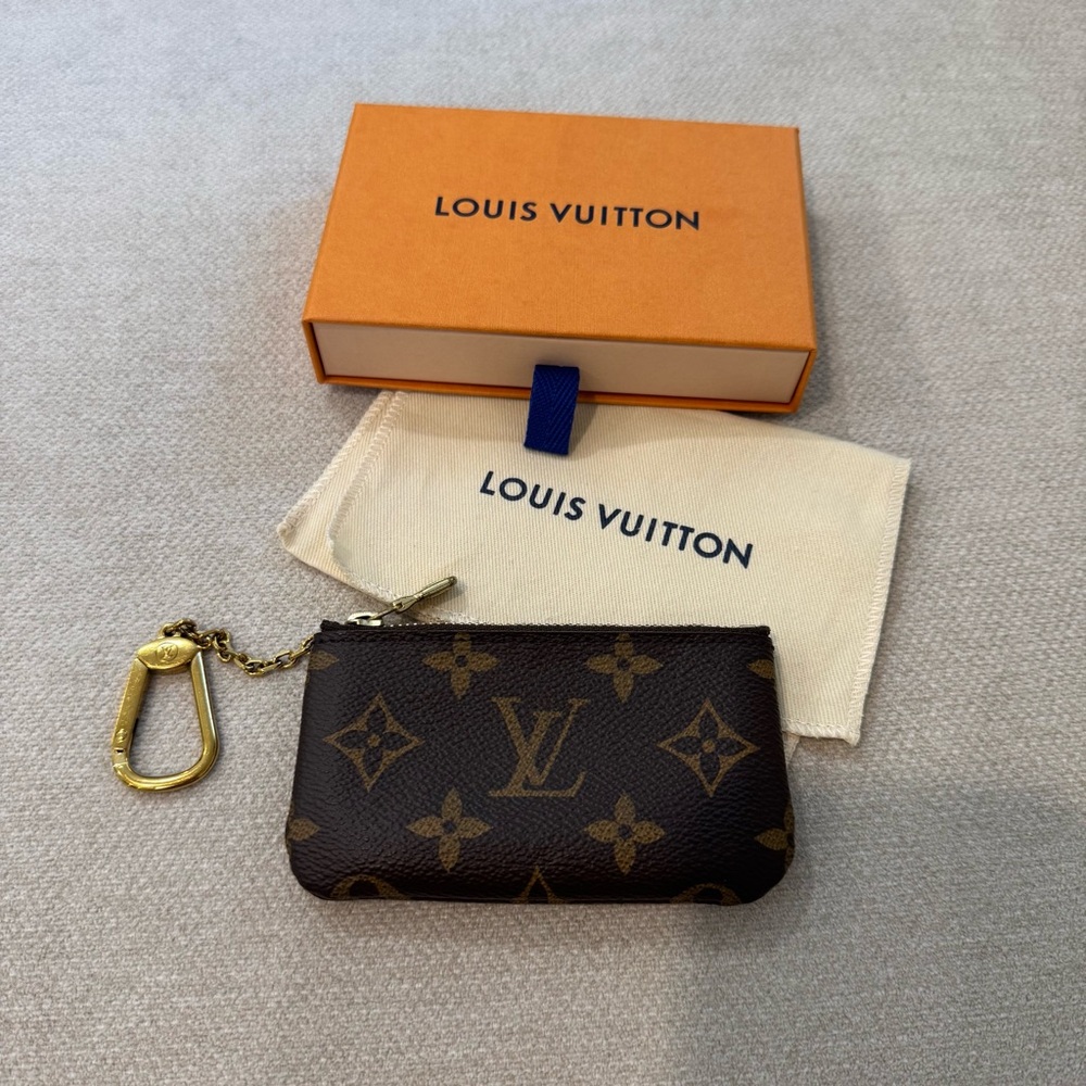 Louis Vuitton Monogram Key Pouch Brown and Gold